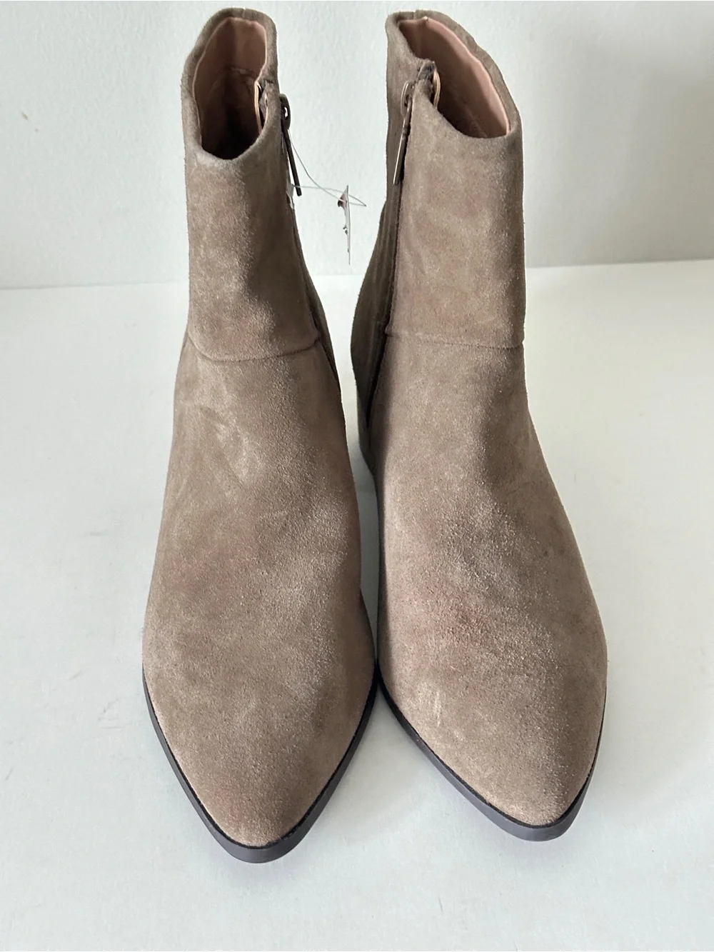 NEW Blondo Arena Taupe Suede Waterproof Ankle Classic Women's Booties, Sz 8.5M